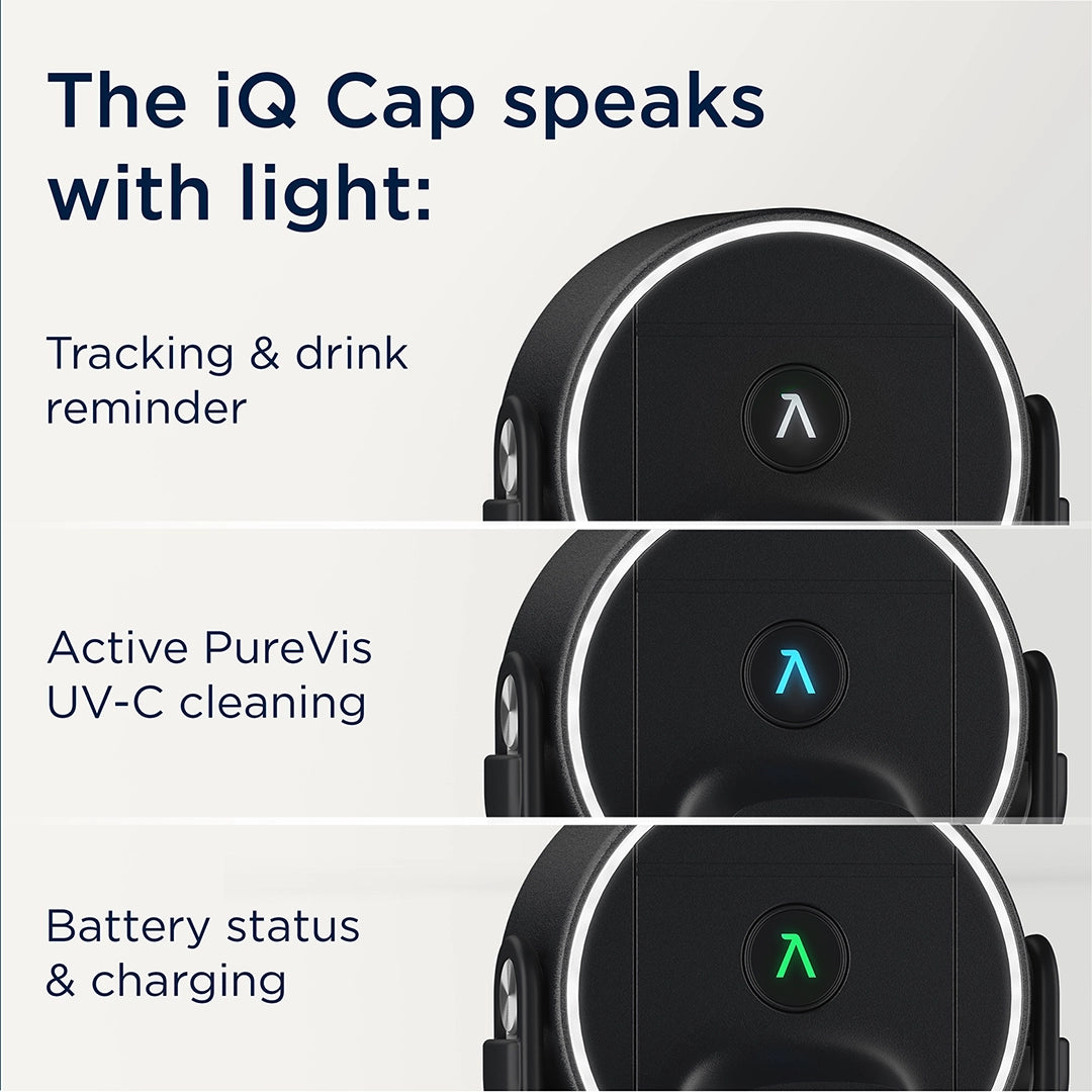 Overview of the three lighting modes of the BRITA LARQ iq Cap