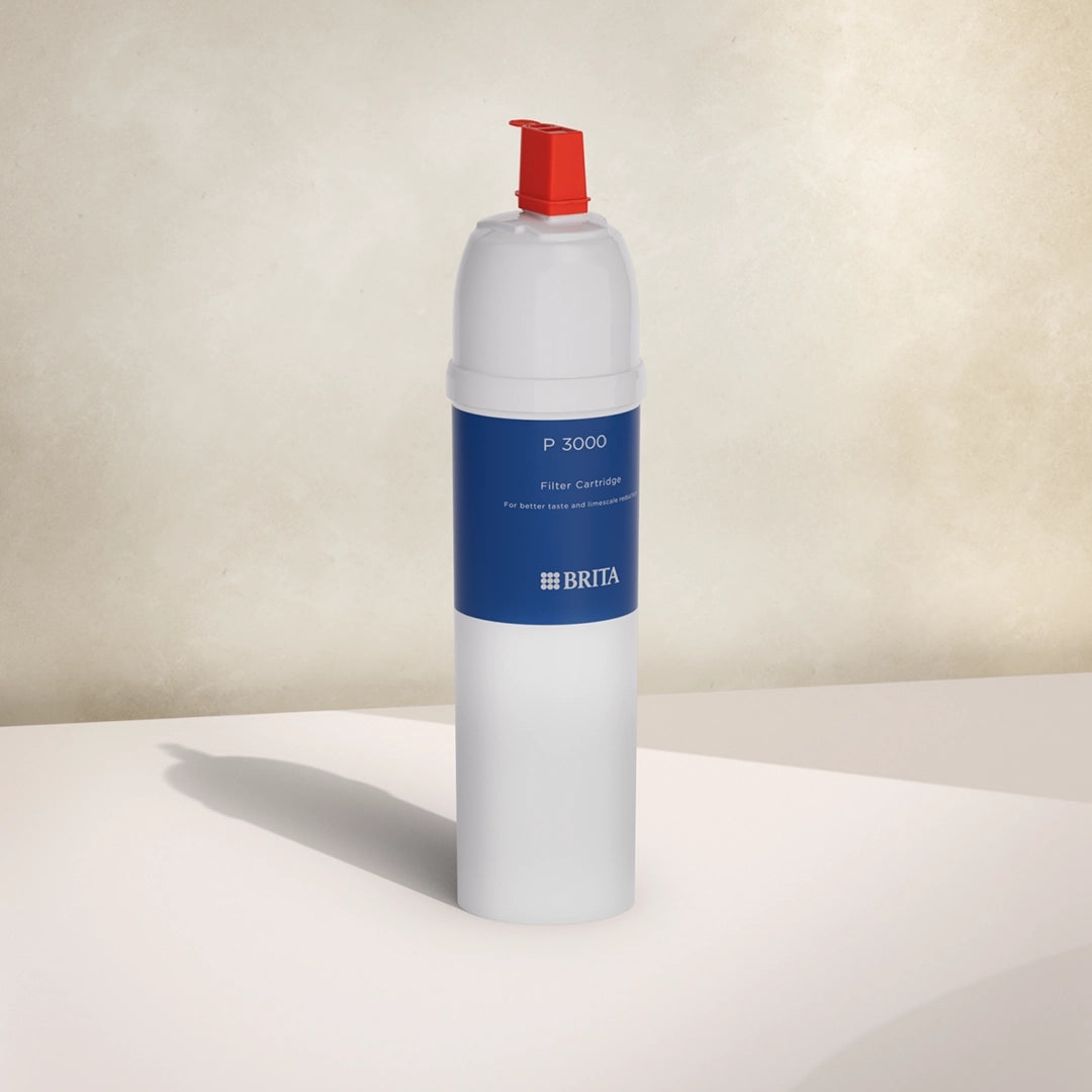 BRITA P 3000 water filter on a beige background