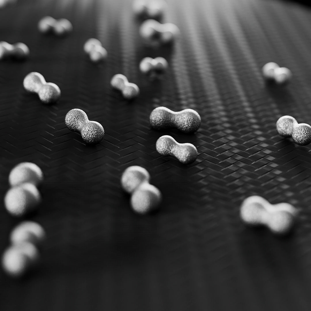Illustration of particles captured by a fleece filter layer