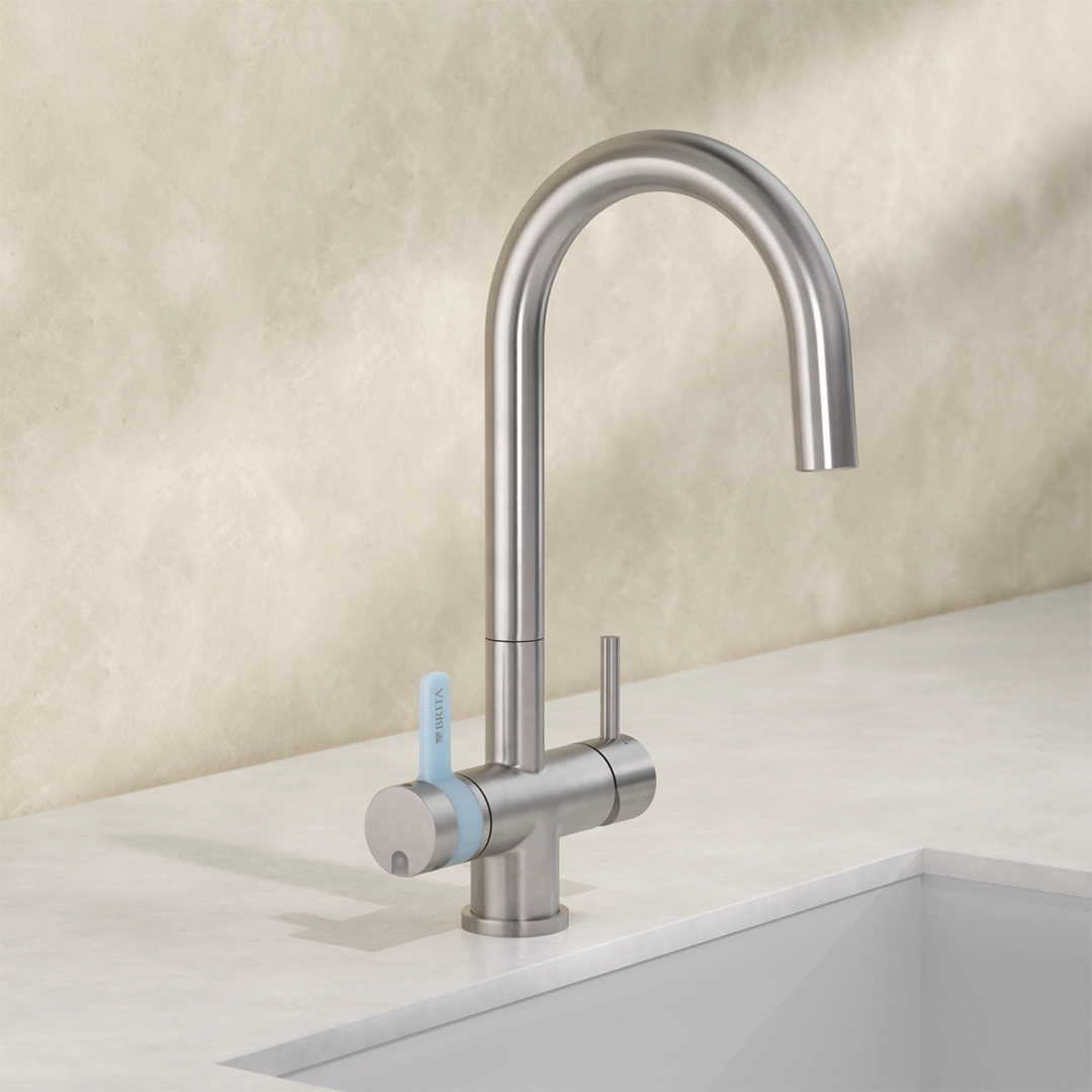 3-way-tap round on a beige background